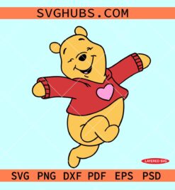 Valentine Winnie the Pooh svg, Winnie Pooh love svg, Pooh Valentine svg