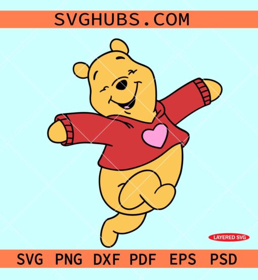 Valentine Winnie the Pooh svg, Winnie Pooh love svg, Pooh Valentine svg
