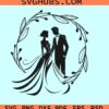 Wedding couple SVG, wedding heart svg, bride and groom SVG