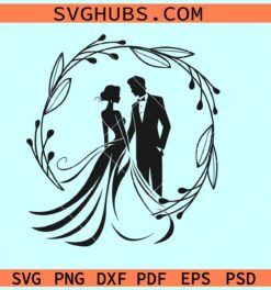 Wedding couple SVG, wedding heart svg, bride and groom SVG