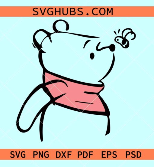 Winnie the Pooh and Bees Svg, pooh and the bees svg, Disney character svg