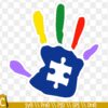 Autism Hand Puzzle SVG, Autism Hand Print Svg, Puzzle Piece Svg, Autism Awareness Svg