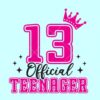 13 Official Teenager Svg, 13 birthday SVG, birthday girl svg