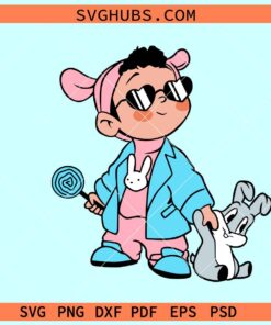 Bad bunny Easter SVG, baby Benito with bunny svg, Easter Bad bunny SVG