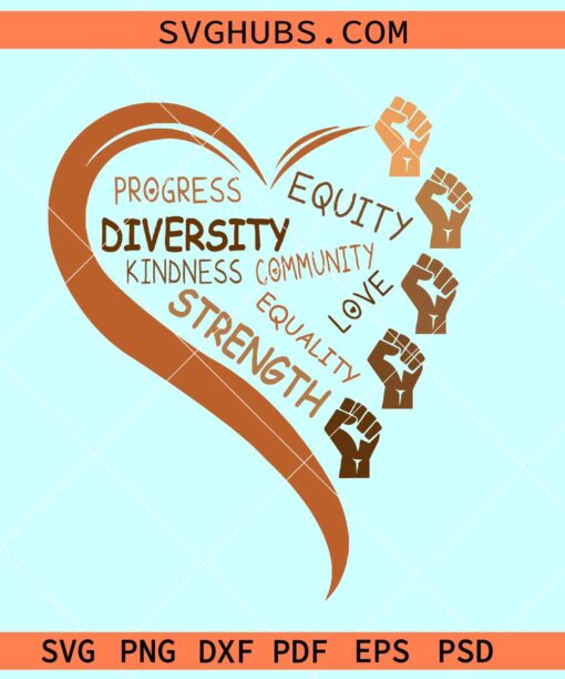 Black History Fists Diversity Equity SVG