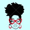 Black Woman in Messy Bun svg, black woman sunglasses svg, black history month svg