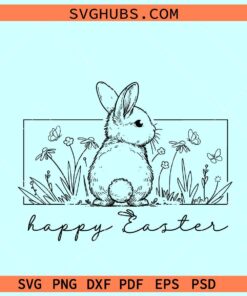 Bunny Happy Easter svg, Happy Eater svg cut file, Easter bunny SVG