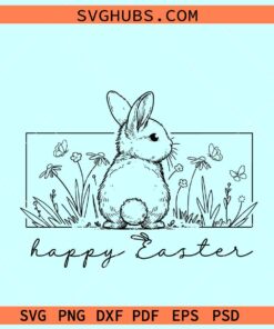 Bunny Happy Easter svg, Happy Eater svg cut file, Easter bunny SVG