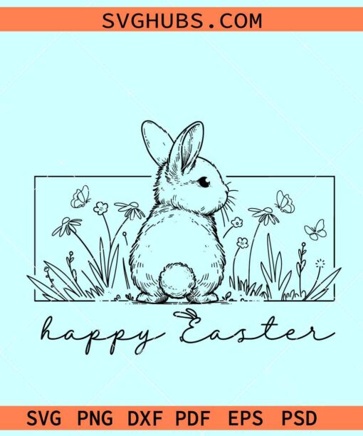 Bunny Happy Easter svg, Happy Eater svg cut file, Easter bunny SVG