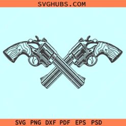 Crossed Pistols Svg, crossed revolver svg, crossed guns svg