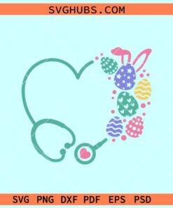 Easter Stethoscope Svg, Nurse Easter svg, Easter egg stethoscope svg