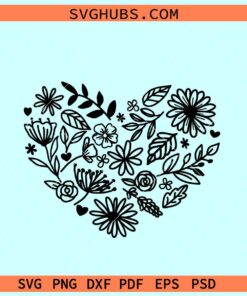 Flower heart SVG, Heart Flower Svg
