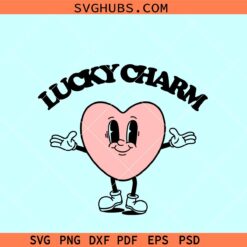 Lucky charm heart smiley svg, lucky charm svg, St Patricks Day svg