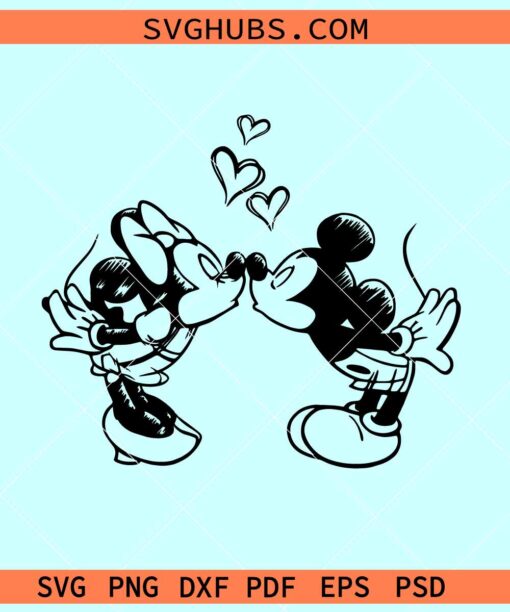 Mickey and Minnie love SVG