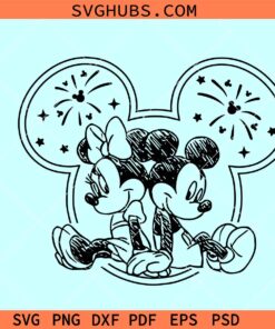 Mickey and Minnie sketch SVG
