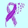 Pancreatic cancer awareness SVG, purple ribbon svg, pancreatic cancer svg