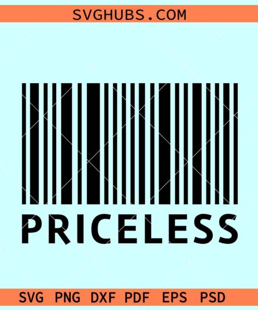 Priceless barcode SVG, Barcode svg files, Priceless svg