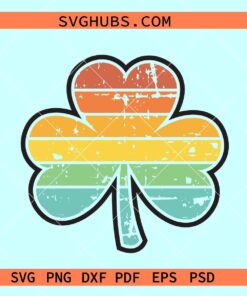 Retro distressed clover svg