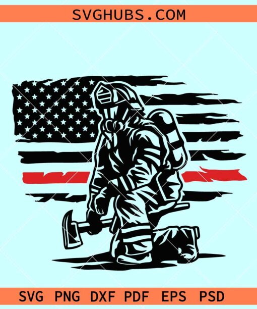 USA Firefighter flag SVG