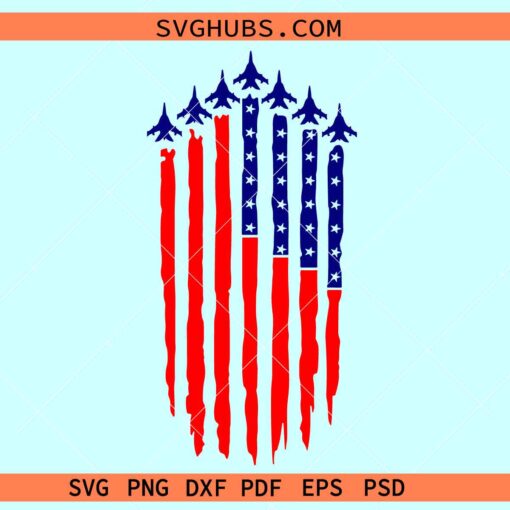 American Jets flag SVG, 4th of July svg, fighter jet flag svg, Air force dad SVG