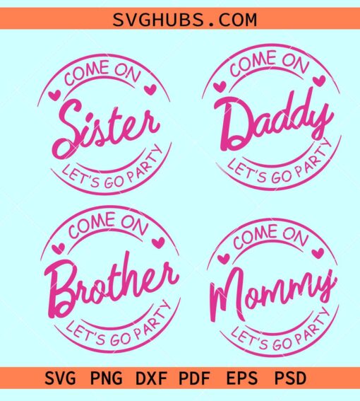 Barbie Family Birthday Bundle SVG, Barbie family SVG, Barbie mommy daddy SVG