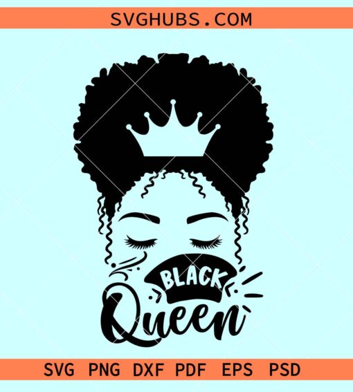 Black Queen crown SVG, Black Queen SVG, Nubian queen svg, African American svg