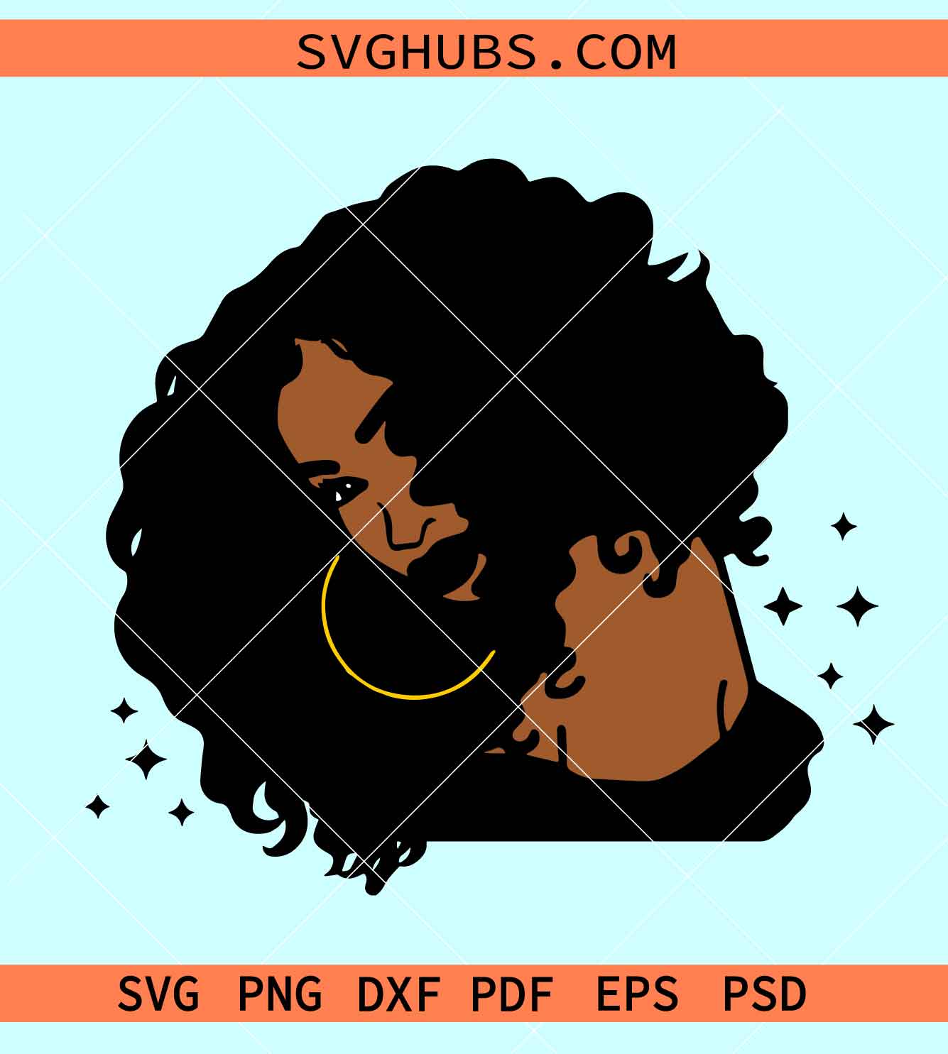 Black woman afro hair SVG, afro girl svg, afro puffs svg, afro woman svg