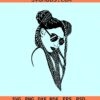 Black woman with long braids SVG