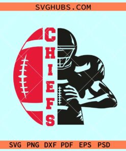 Chiefs Half Football Player SVG