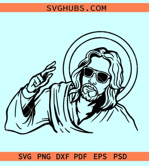 Cool Jesus with sunglasses SVG, Jesus SVG, Christian svg, Easter Jesus svg