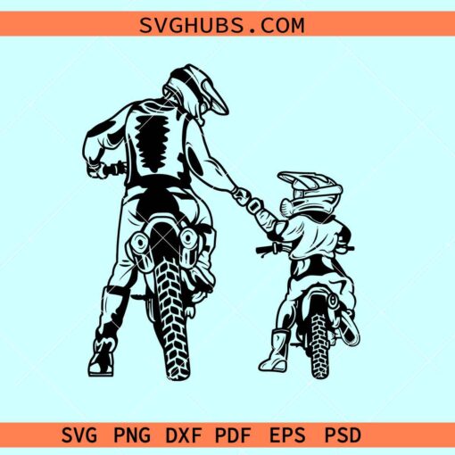 Father and son motocross SVG, Father and son dirt bike SVG, like father like son svg