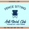 Fence sitting anti social baseball SVG, anti social baseball softball mom svg