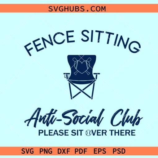 Fence sitting anti social baseball SVG, anti social baseball softball mom svg