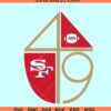 Forty Niners Classic Logo svg, San Francisco Football Svg 49ers Svg