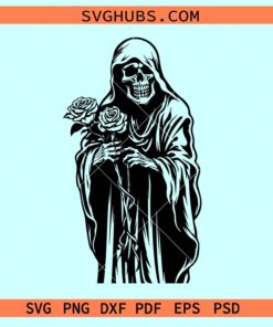 Grim reaper with flowers svg, floral grim reaper svg, Grim Reaper SVG, Halloween SVG