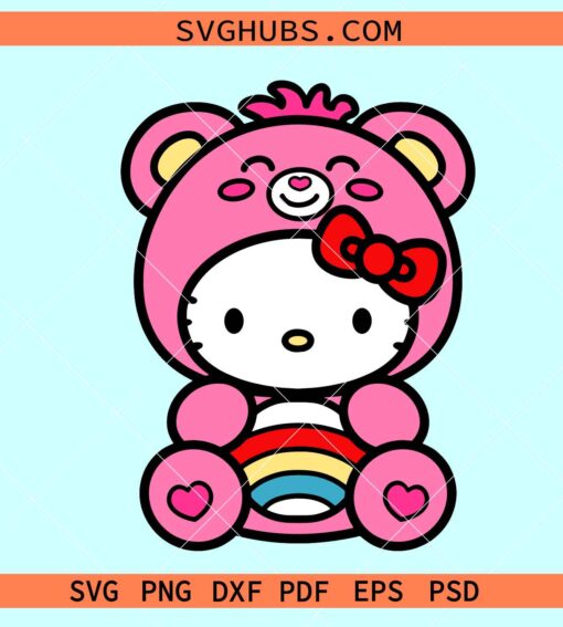 Hello Kitty Care bear SVG, Kitty care Bear SVG, care bear svg