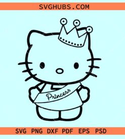 Hello Kitty Princess SVG, Hello Kitty Disney princess svg