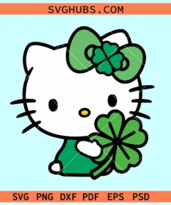 Hello Kitty St Patricks Day SVG, Patrick’s Day Kitty Svg, Patrick’s Day Cat Svg