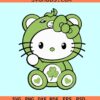 Hello Kitty care bear St Patricks Day SVG, Shamrock Bear SVG, Hello Kitty St Patricks Day SVG