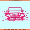 Jeep girl mud splash SVG, Pink Jeep girl SVG, Offroad SVG