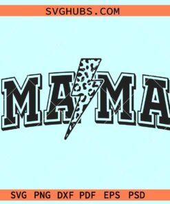 Mama Leopard print Lightning bolt Svg, rock and roll mama svg, mama shirt SVG