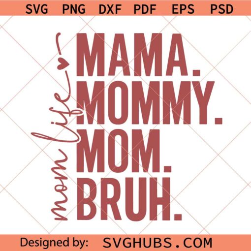 Mama Mommy Mom Bruh SVG, mom life svg, mom shirt svg