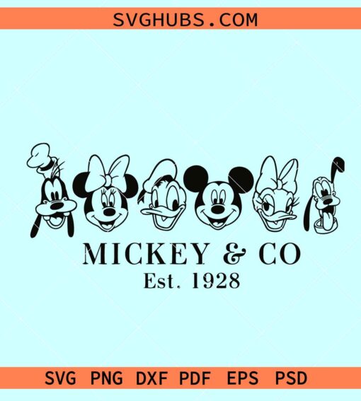 Mickey and Co SVG, Mickey friends SVG, Disney Mickey svg
