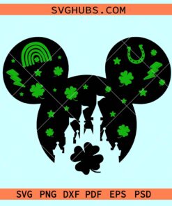 Mickey head clovers svg, Disney Mickey St Patrick day SVG, Mickey St Patrick svg
