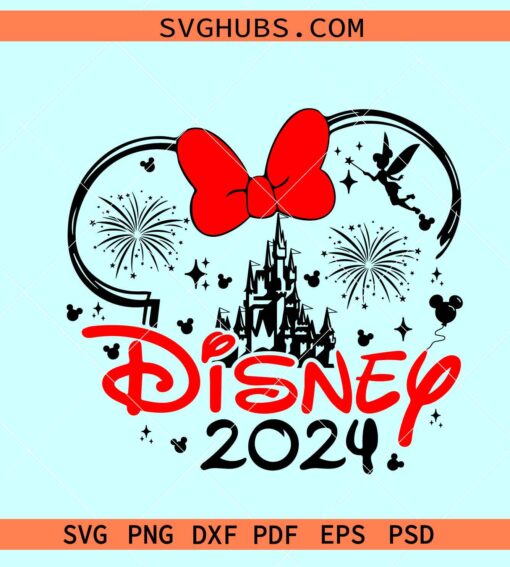 Minnie Mouse Magical Castle SVG, Minnie Disney Castle svg, Minnie head svg