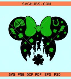 Minnie head St Patrick's day SVG, Disney St Patrick svg, Minnie head Clover svg