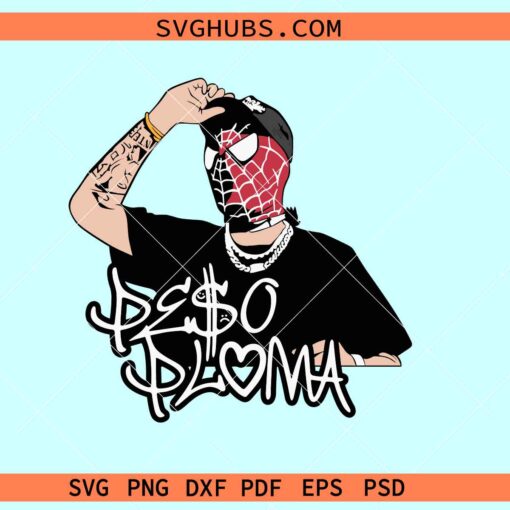 Peso Pluma Spider Man SVG, Peso Pluma SVG, Peso Pluma Spiderman Face SVG