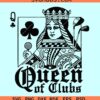 Queen of Clubs svg, Poker card queen SVG, Playing cards svg