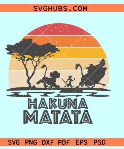 Retro Hakuna Matata SVG, Lion King svg, retro vintage Hakuna Matata Disney svg