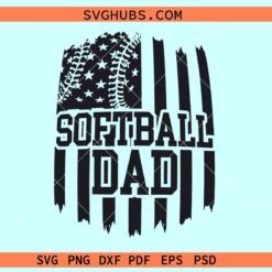 Softball dad flag SVG, Us Flag Softball Dad SVG, Softball Dad SVG